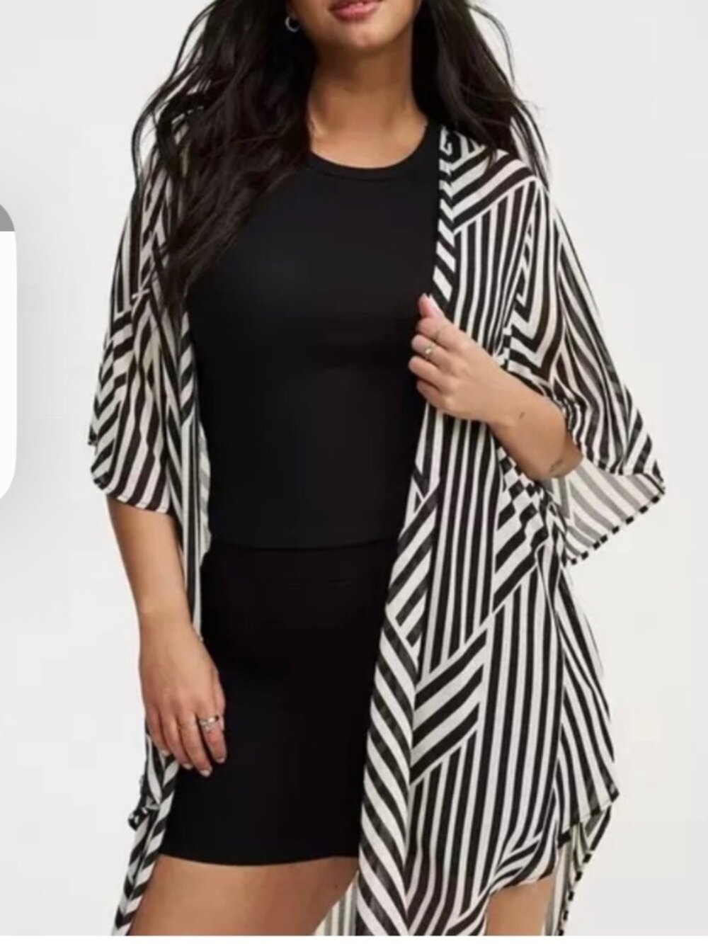 Elegant Striped Kimono Sz 16